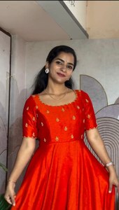 Conjunto de Vestido y Dupatta con Estampado de Mangas Elegantes, Estilo Actriz de Televisión, Color Hermoso, Hecho a Mano, Tallas M a XXL, para Mujer - Product Image 3