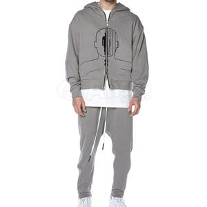 Ensemble de survêtement d'hiver imprimé de haute qualité pour homme, tenue décontractée, 2 pièces, fermeture à cordon, jogging de sport - Product Image 3