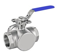 Vanne à boisseau sphérique manuelle directe d'usine de qualité alimentaire en acier inoxydable 316L 3 voies Tri-Clamp pour les médias d'huile à haute température OEM
