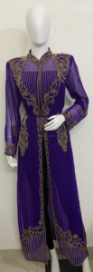2025 Latest Indian <b>Ladies</b> Georgette Silk Embellished Kaftan Dress Embroidery Crystal Glass Beads Work Long Party Wedding Ready - Product Image 3