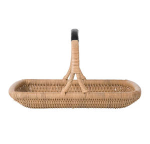 ถาดหวายสานด้วยมือแบบกำหนดเองที่เก็บของแบบธรรมชาติพร้อมที่จับสำหรับผลไม้ห้องครัวและห้องนั่งเล่น - Product Image 5