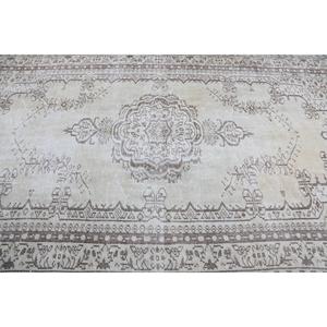 พรมตุรกีวินเทจขนาด 5.8x9.6 ฟุต พรมขนาดใหญ่ พรมลายพรางสีขาว - Product Image 5