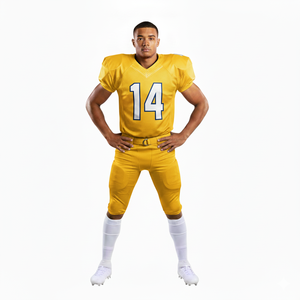 Uniforme Deportivo Personalizable de Fútbol Americano para Hombre, Transpirable, 100% Poliéster, Jersey, Pantalón Corto, Manga Corta, Personalizado en la Parte Delantera - Product Image 3