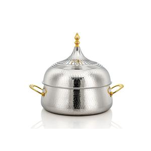 Stainless Steel <b>Food</b> Serving Hot Pot With Handles Finest Quality <b>Gold</b> And Silver <b>Color</b> Casserole Pot For Sale - Product Image 3