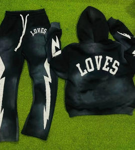 Conjunto de Sudadera y Pantalones Deportivos para Hombre, Estilo Vintage, Lavado Ácido, Diseño Desgastado, Impresión Digital, Unisex - Product Image 4