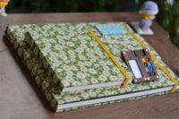 LABON Carnet de croquis d'artistes en papier sans acide, imprimé marguerite, couverture en tissu, journal aquarelle.