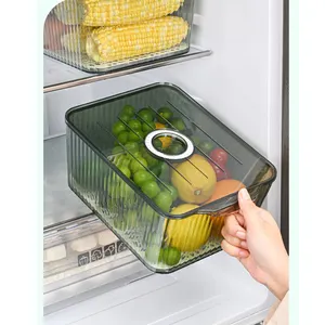 Aufbewahrung sbox für Kühlschränke, Aufbewahrung sbox für PET-Gefrier schränke in Lebensmittel qualität, Aufbewahrung sbox für die Küchen organization Transparente quadratische Multifunktion