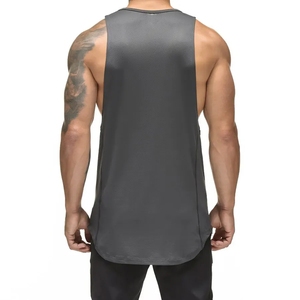Hot Selling Custom Logo Design Men's Gym Tank Top Casual Polyester Singlet for Training Knitted Weaving <b>Method</b> Made in - Product Image 4