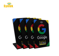 Support de carte NFC RFID personnalisé pour affichage de menu - Acrylique PVC intelligent pour avis Google, code de table de restaurant, communication sur les réseaux sociaux