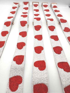 <b>Heart</b> Beaded Purse Strap Adjustable <b>Bag</b> Strap Clear <b>Bag</b> Strap <b>Heart</b> Beaded <b>Bag</b> Strap - Product Image 2