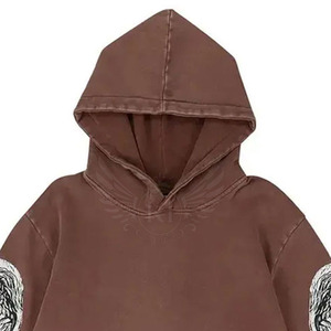 Sweats à capuche à manches longues lavés à l'acide respirant facile à la mode adulte dernière conception sweats à capuche lavés à l'acide - Product Image 6