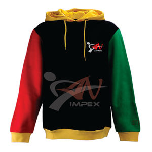 Sweat à capuche de haute qualité pour hommes, avec bloc de couleur fendu, impression personnalisée, logo, pull à capuche flexible pour hommes - Product Image 1