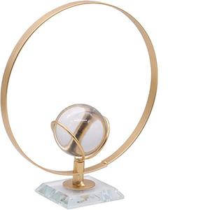 Escultura redonda doble de aluminio y plata, para regalo, elegante, dormitorio, sala de estar, hogar, oficina, decoración de mesa, gran oferta - Product Image 5