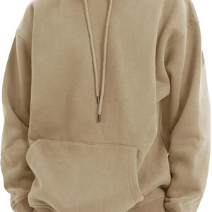 Logotipo personalizado de alta calidad 340 GSM 100% algodón de peso pesado polar invierno Casual de gran tamaño Drop Shoulder Crop Boxy sudaderas con capucha para hombre - Product Image 3