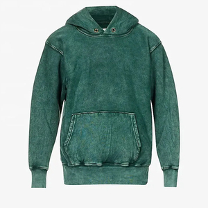 Sudaderas con Capucha para Hombre, Lavado Ácido, Impresión de Logotipo Personalizado, Tejido Transpirable de Felpa, Mezcla de Poliéster/Algodón, Alta Calidad - Product Image 1