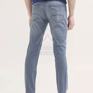 กางเกงยีนส์ผู้ชายสำหรับผู้ใหญ่กางเกงยีนส์ลำลองสีพื้น - Product Image 3