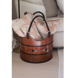 Panier-cadeau en cuir de haute qualité, solution de rangement durable pour les cadeaux de vacances, pour le vin, les fleurs, les fruits, les magazines - Product Image 6