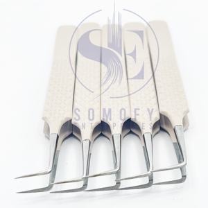 Gran oferta, pinzas de punta de fibra de volumen de extensión de pestañas de acero inoxidable 90D, pinzas de pestañas postizas sostenibles - Product Image 4