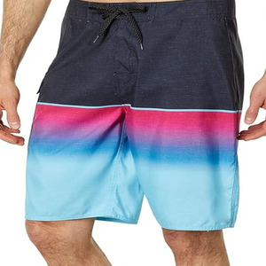 Shorts de Baño para Hombre, Color Degradado, Secado Rápido, con Cordón Ajustable, Casuales, Corte Corto, Cintura Media, 100% Poliéster - Product Image 3