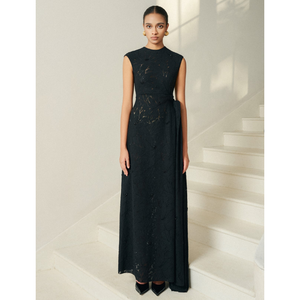 Nouvelle Collection Robes Femmes Côté Drapé Nella Emb Dentelle Drapée Robe Midi 64% Coton 36% Polyester 2 Pièces Ensemble Femmes Marque Locale - Product Image 1