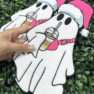 2024 Wholesale Santa Chenille Patches Custom Embroidery Iron on Christmas Large Chenille Patches <b>Heat</b> Transfer Logo Designer - Product Image 4