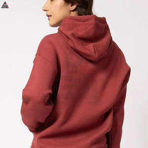 Sudadera con capucha de gran tamaño para mujer 100% algodón polar 300gsm Color sólido diseño personalizado Sudadera con capucha con logotipo frontal de alta calidad - Product Image 5