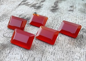 Tự nhiên Red Onyx Loose đá quý hình dạng hình chữ nhật mặt cắt phẳng trở lại hiệu chỉnh cho tất cả các kích cỡ sẵn có - Product Image 5
