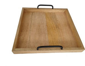Bandeja de bambú y madera personalizable para servir comida, fruta, postre en restaurantes, plato artesanal - Product Image 1