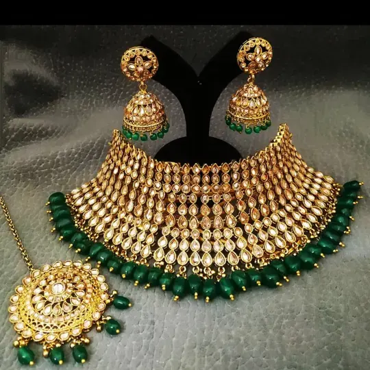 2024 Kundan Bridal Choker Necklace Jewelry Set For Women