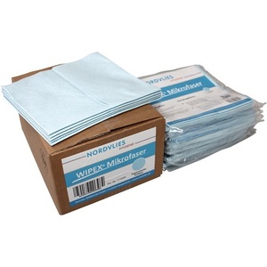 Chiffons de nettoyage en microfibre bleus, lot de 10, 400x380mm, WIPEX - Product Image 1