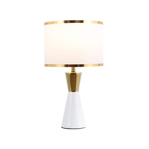 hot sale decorative antique Table <b>Lamp</b> with metal base cotton shade for home decor living room bedroom decor - Product Image 5