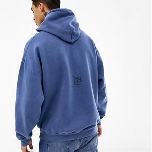 Sweat à capuche imprimé bouffant personnalisé de 600 g/m² 100% coton Sweat-shirt pour homme avec techniques brodées Sweats à capuche surdimensionnés pour - Product Image 6