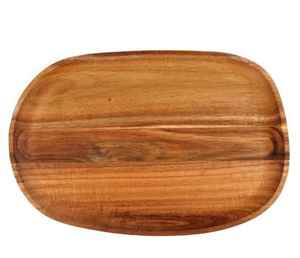 Plateau rectangulaire en bois pour collations et pain planche de service en bois de qualité supérieure à la main pour l'hôtellerie et la restauration - Product Image 1