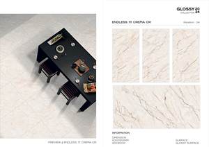 Endless Blue Vitrified 600X1200 DR Tallado Acabado mate Gran formato Piso de pared Azulejo de porcelana Superficie 3D tallada - Product Image 5