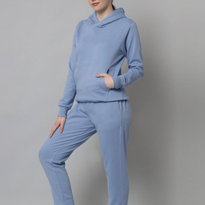 Chándal personalizado chándal 2 piezas color personalizado pista en blanco mujeres Jogging chándal pantalones de chándal y Sudadera con capucha conjuntos mujeres - Product Image 3