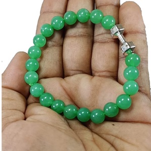 Bracelet en aventurine verte naturelle Bracelet d'haltères en pierre de lave Bracelets de perles mates bracelet d'haltère d'énergie de magnétite - Product Image 2