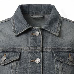 Breathable Plain Dyed Canvas Knitted Denim <b>Jacket</b> <b>Women</b> Casual Autumn Winter Anti Wrinkle Solid Fashion Stylish Streetwear High - Product Image 4