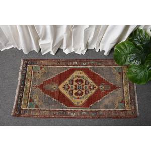 Alfombra clásica de lana rojo Beige 1,7X3,3 pies estilo Kilim área grande alfombras rectangulares turcas respaldo de látex para pasillo 10mm de espesor - Product Image 1