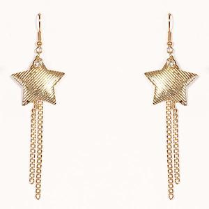 Urthn 18K Gold Plated Cute Star Shape <b>Drop</b> <b>Earrings</b> with <b>Pearl</b> and Diamond Stud Type for Weddings-1301613 - Product Image 1