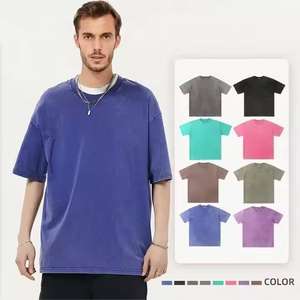 Camiseta con estampado 3D bordado de algodón de alta calidad para hombre, Jersey teñido de cuello redondo de gran tamaño, corto recortado para verano/Stock. - Product Image 6