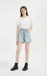 Jeans court à la mode pour femmes shorts en jean taille moyenne et stretch pour femmes - Product Image 6
