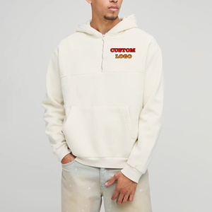 เสื้อฮู้ดแขนยาวมีซิปสำหรับผู้ชายผ้าคอตตอนมีลายปักโลโก้ตามสั่งแบบเรียบง่ายใส่ได้ตาม100% - Product Image 6