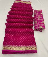 Look le plus magnifique Vhichitra soie lourde broderie travail Saree avec chemisier pièce femmes indiennes portent Sari pas cher prix en gros vêtement