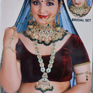 TRADICIONAL Y FANCY DISEÑADOR ANTIGUO JOYERÍA NOVIA CHAPADO EN ORO Y CZ ZIRCON BODA COLLAR DE NOVIA CONJUNTO PARA MUJERES Y NIÑAS - Product Image 1