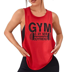 Nueva Llegada, Ropa Deportiva para Mujer, Camiseta sin Mangas para Gimnasio, Yoga y Fitness, Personalizada, de Alta Calidad, en Spandex/Poliéster con Apliques Tejidos, Estilo Casual - Product Image 2