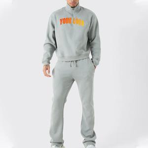 Venta al por mayor personalizado de los hombres cuarto de cremallera chándal logotipo personalizado 2 piezas Jogging Suit conjunto de entrenamiento para el invierno estilo formal - Product Image 6