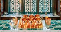 Ensemble de tasses à mule martelées de Moscou Verres à liqueur en cuivre Pailles à boire en cuivre avec plateau en cuivre Ensemble complet pour tasses à café coffret cadeau