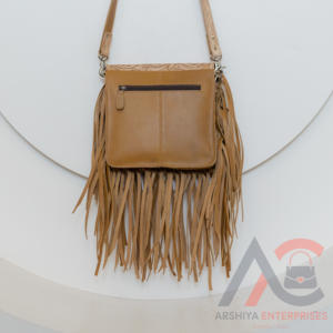 Boho Style New Handcrafted Tooled Cowhide <b>Leather</b> Western Fringe Handbags Stylish Hot Selling Genuine <b>Leather</b> Crossbody <b>Purses</b> - Product Image 5