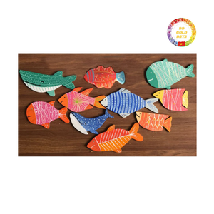 Mini décoration de poisson en bois faite à la main pour collectionneurs bureau à domicile intérieur côtier Patio jardin porche ou magasins de cadeaux - Product Image 2