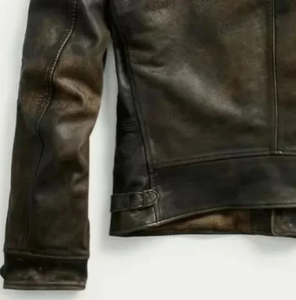 Chaqueta de Cuero Negra de Invierno para Hombre, Personalizada, de Alta Calidad, Piel de Vaca, Cuello Mao, Cierre de Cremallera, Estilo Urbano, Impermeable - Product Image 2